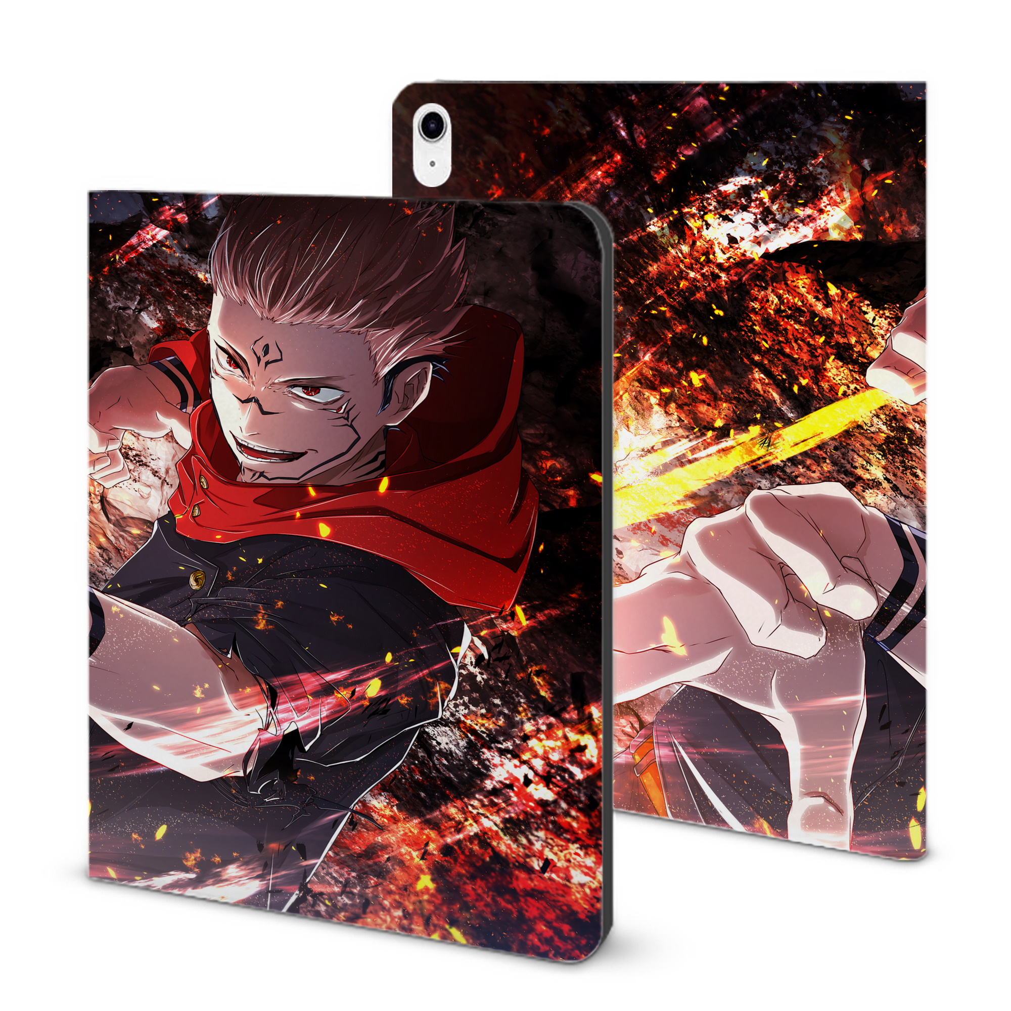 （画像用） 呪術廻戦 Jujutsu Kaisen IPad ケース ブック型 PUレザー TPU 耐衝撃 軽量 薄型 ペン収納なし 全面保護 IPad 各モデル対応